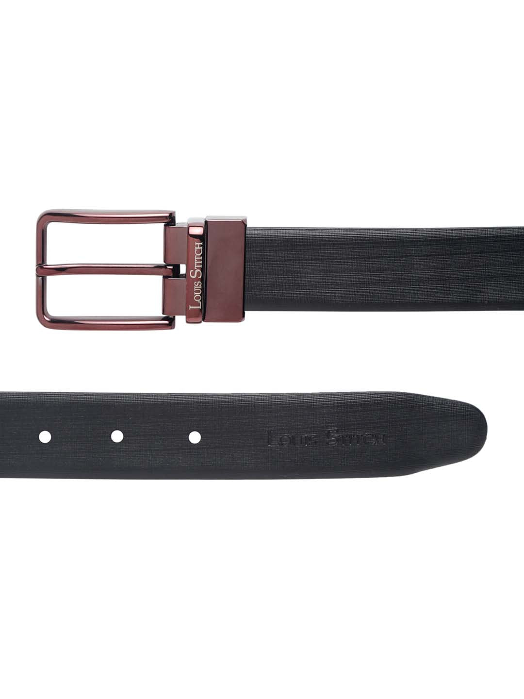 Men'S Black & Brown Formal Italian Leather Reversible Belt For Men
