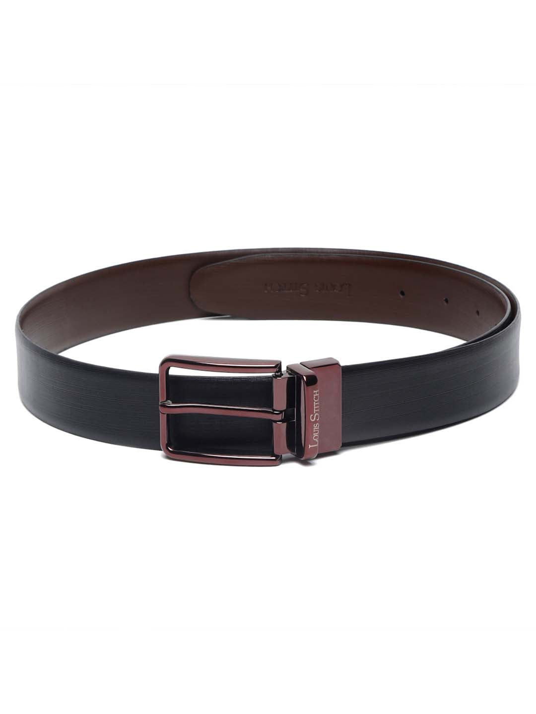 Men'S Black & Brown Formal Italian Leather Reversible Belt For Men