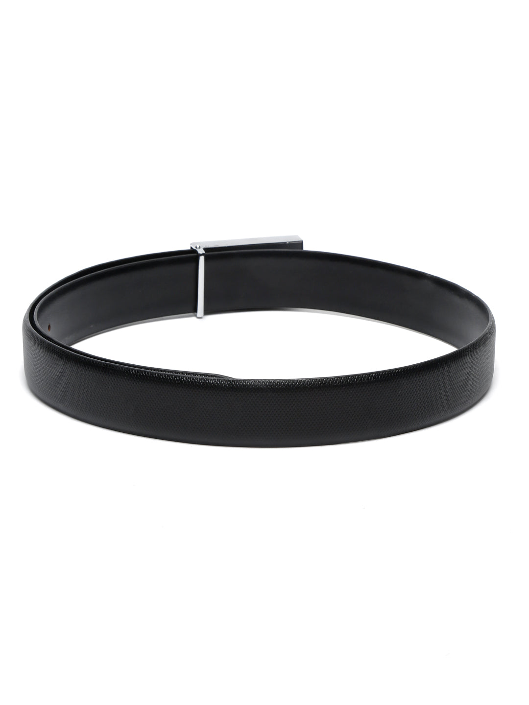 Men's Black Formal Italian Leather Textured Belt For Men