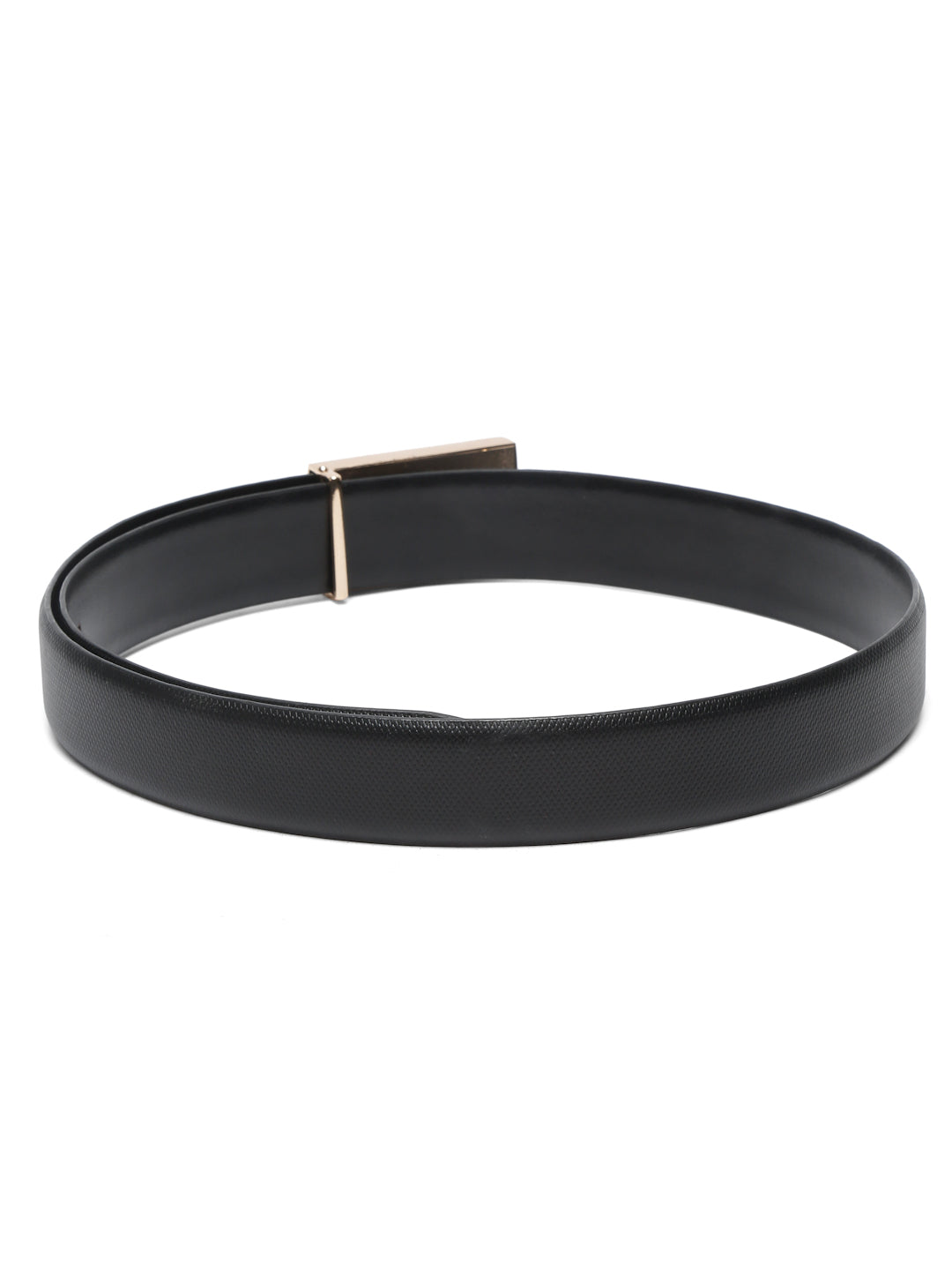 Men's Black Formal Italian Leather Textured Belt For Men