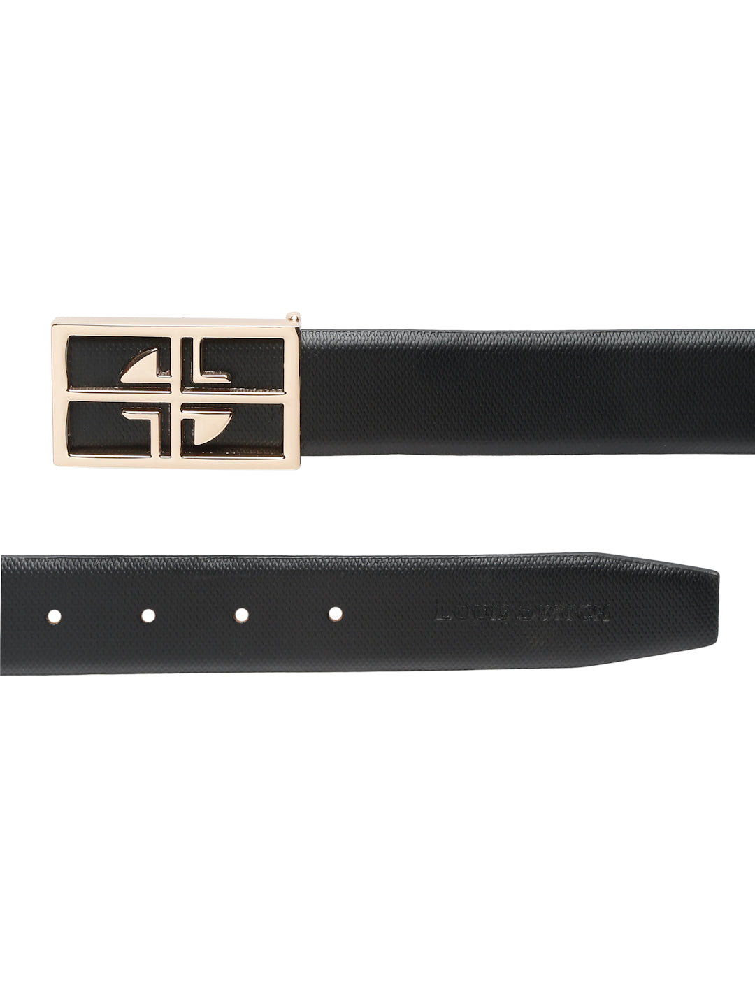 Men's Black Formal Italian Leather Textured Belt For Men