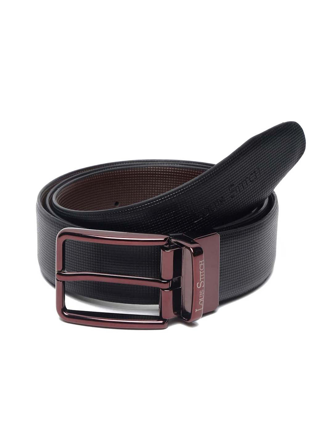 Men'S Black & Brown Formal Italian Leather Reversible Belt For Men