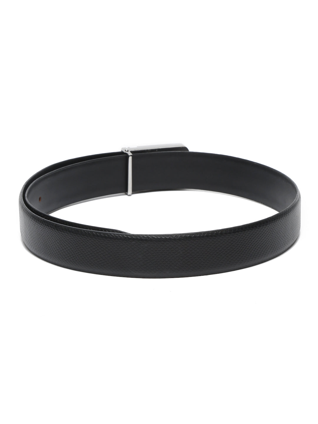 Men's Black Formal Italian Leather Textured Belt For Men