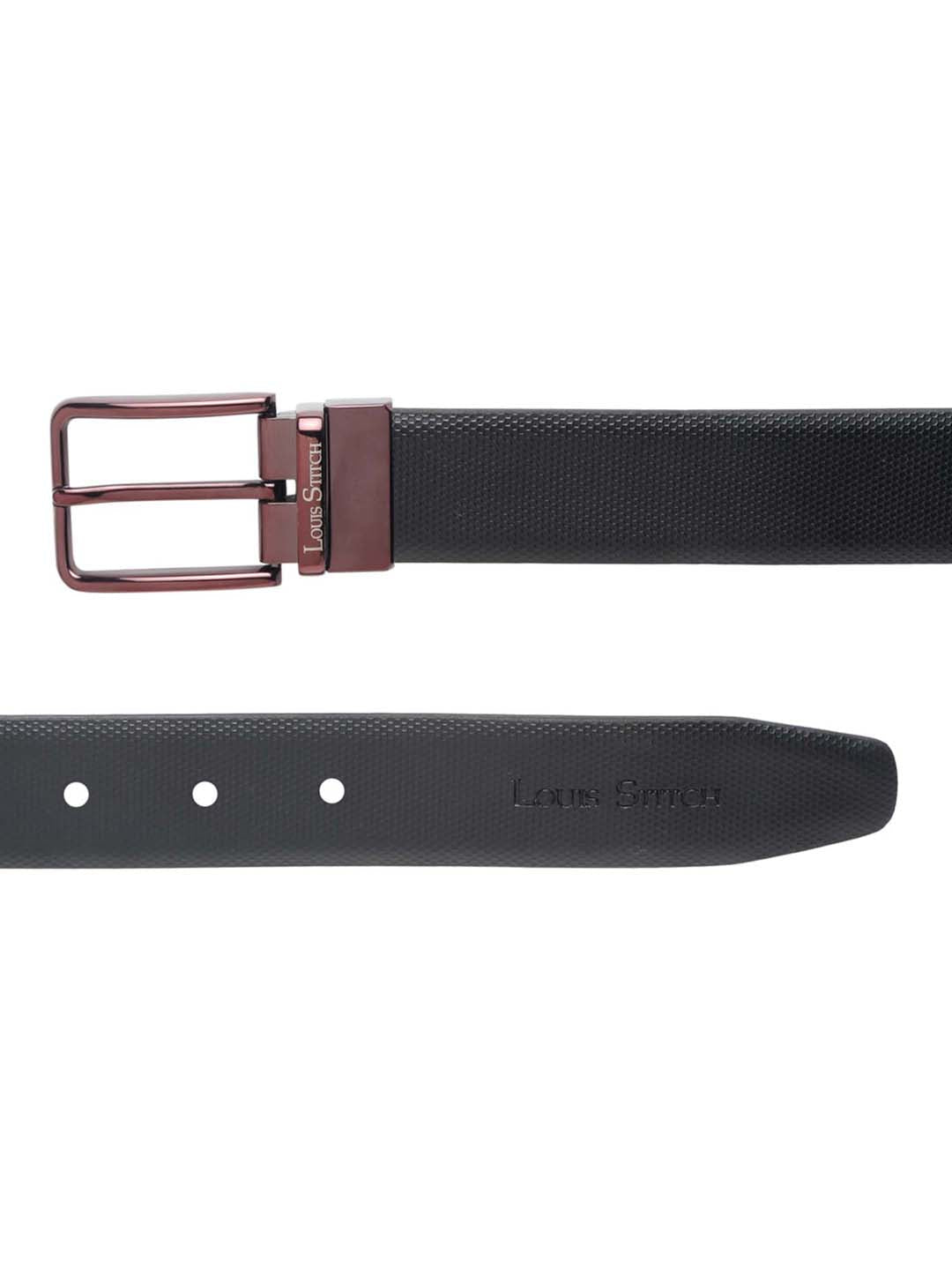 Men'S Black & Brown Formal Italian Leather Reversible Belt For Men