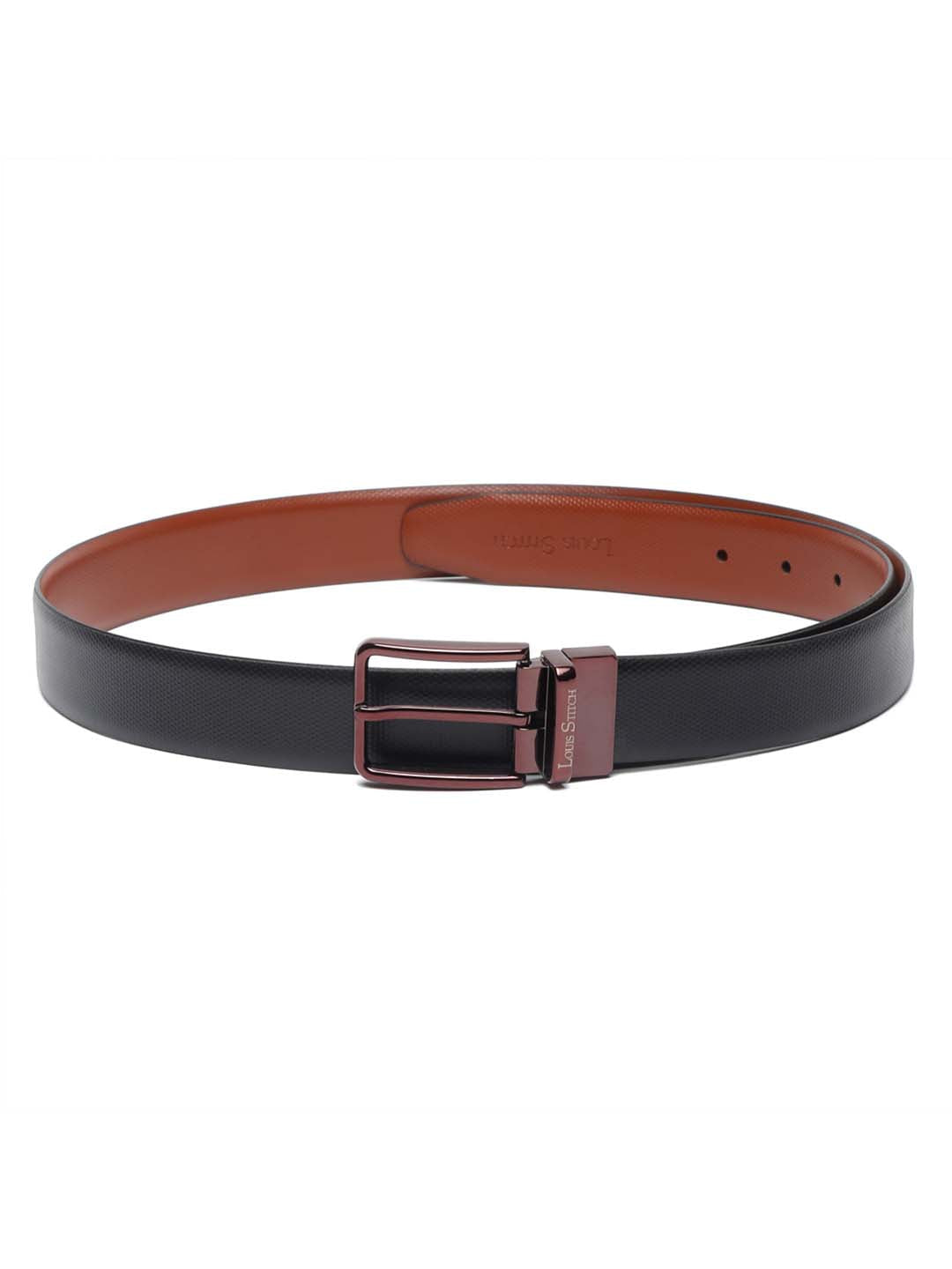 Men'S Black & Brown Formal Italian Leather Reversible Belt For Men