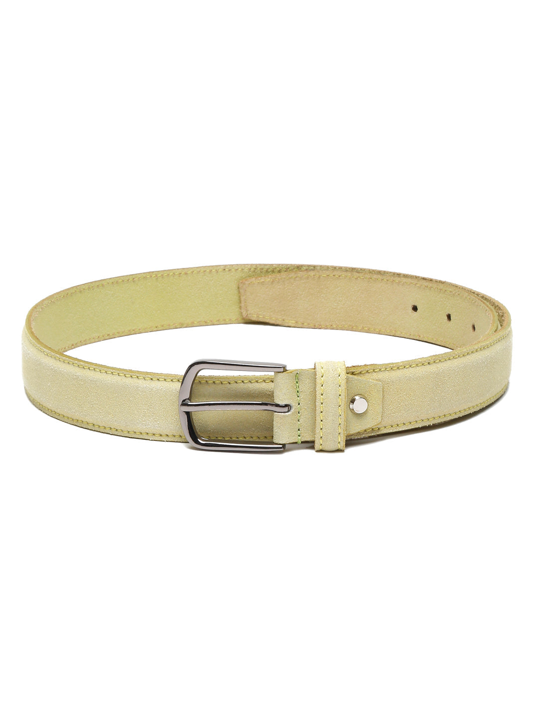 Men's Pista Green Casual Italian Suede Leather Belt For Men