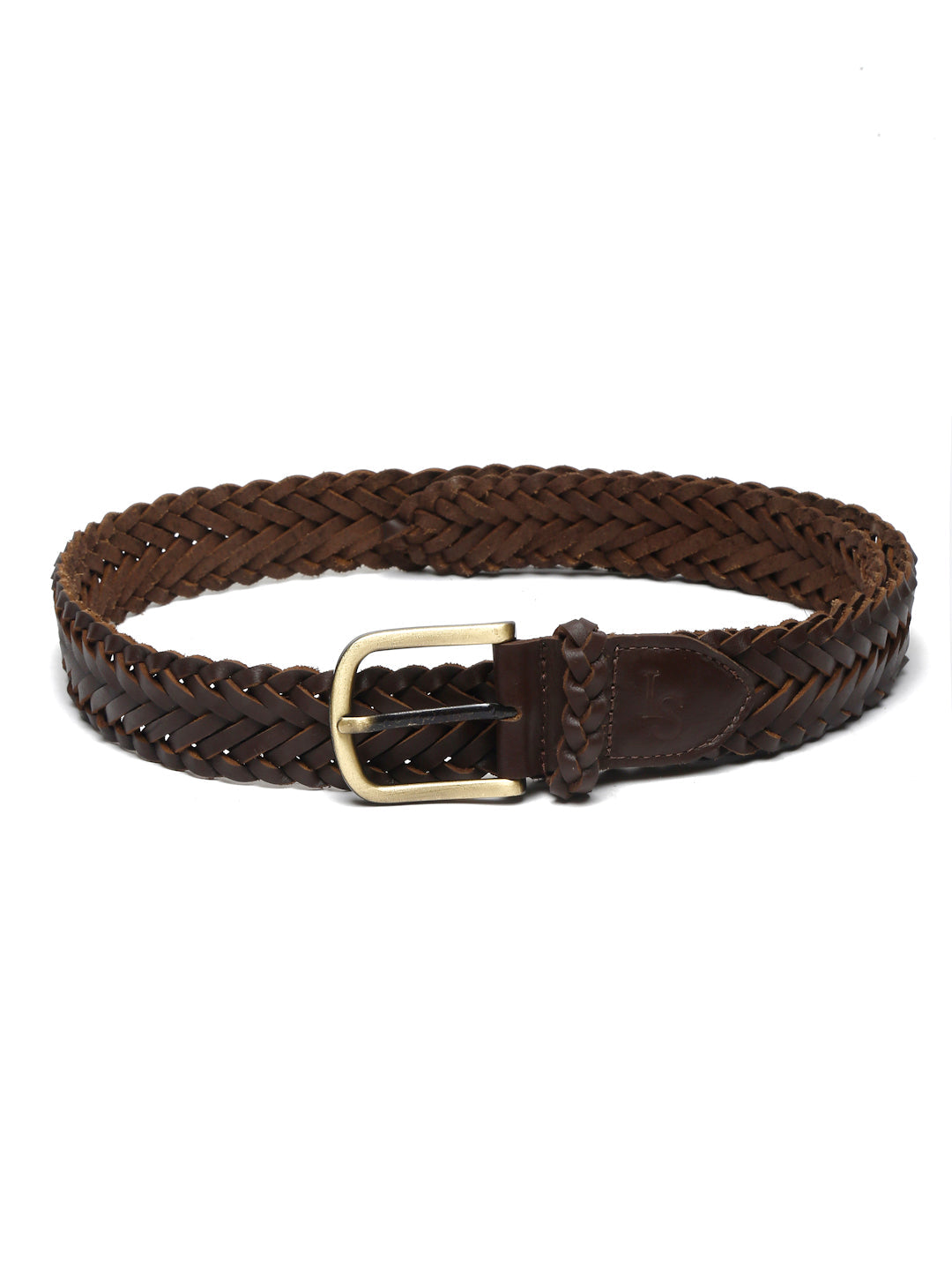 Brunette Brown LOUIS STITCH Men's Rust Brown Italian Leather Belt Premium Spanish Style Weaved Casual Belts for Men