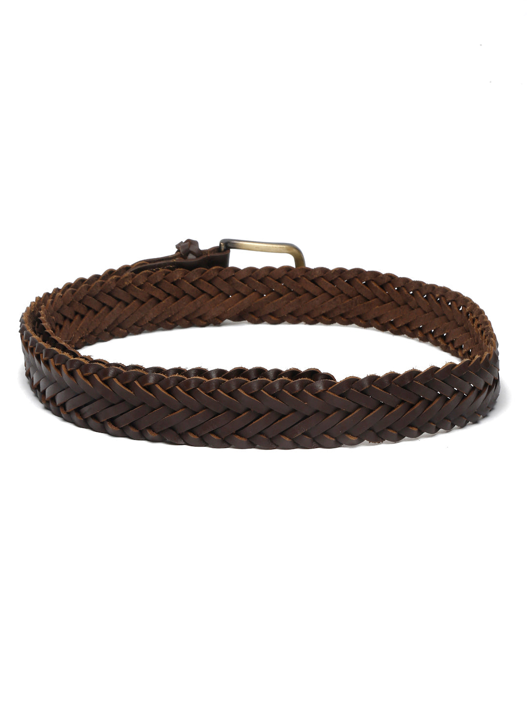 Brunette Brown LOUIS STITCH Men's Rust Brown Italian Leather Belt Premium Spanish Style Weaved Casual Belts for Men