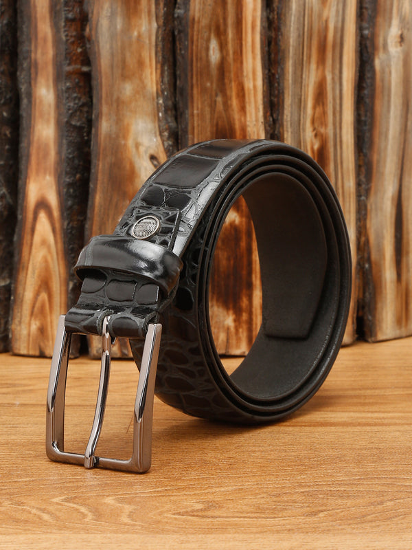 Men's Olive Black Casual Italian Leather Belt For Men
