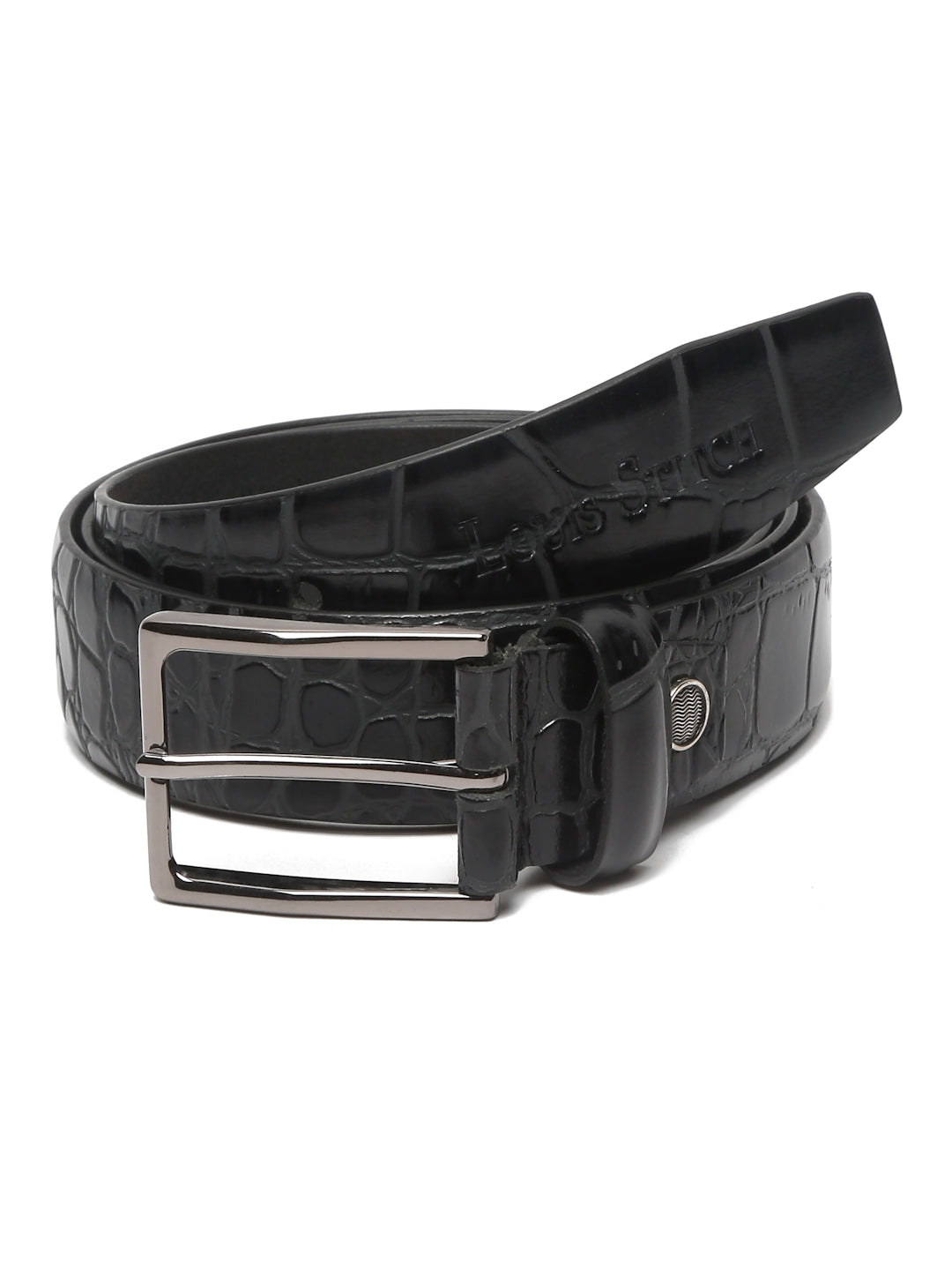 Men's Olive Black Casual Italian Leather Belt For Men