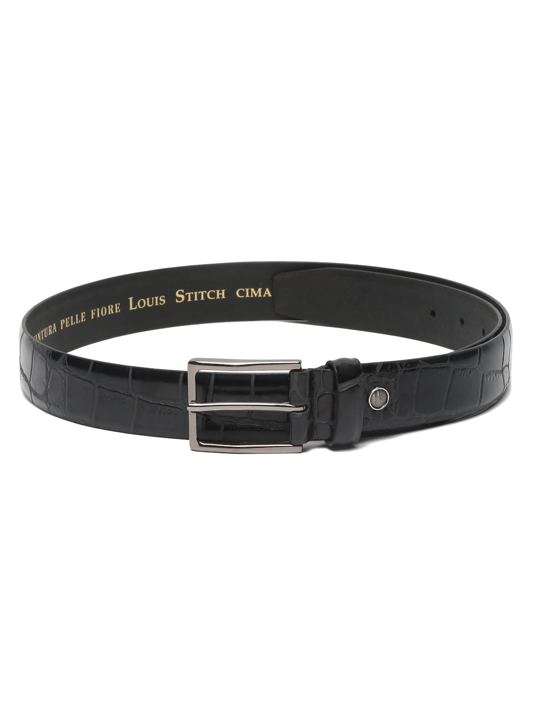 Men's Olive Black Casual Italian Leather Belt For Men