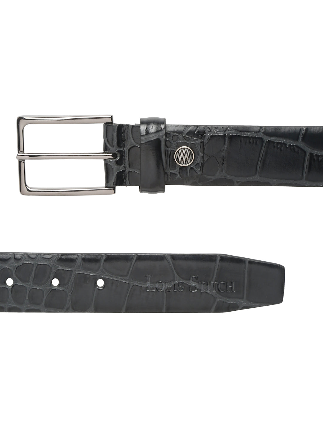 Men's Olive Black Casual Italian Leather Belt For Men