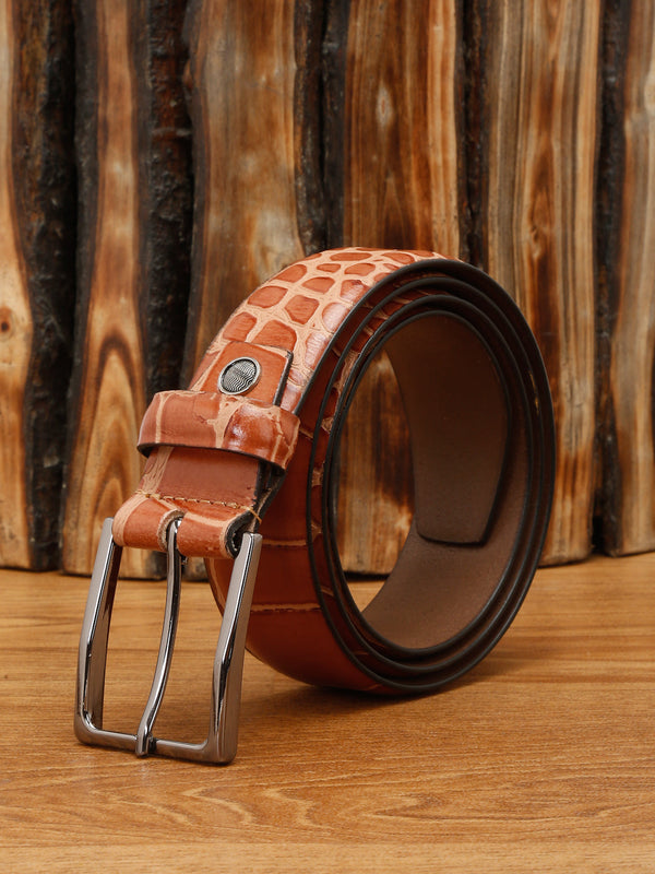 Men's Cigar Brown Casual Italian Leather Belt For Men