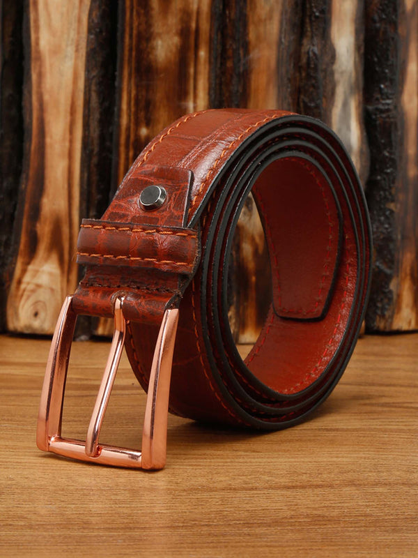 Tan Men's Tan Casual Italian Leather Belt For Men