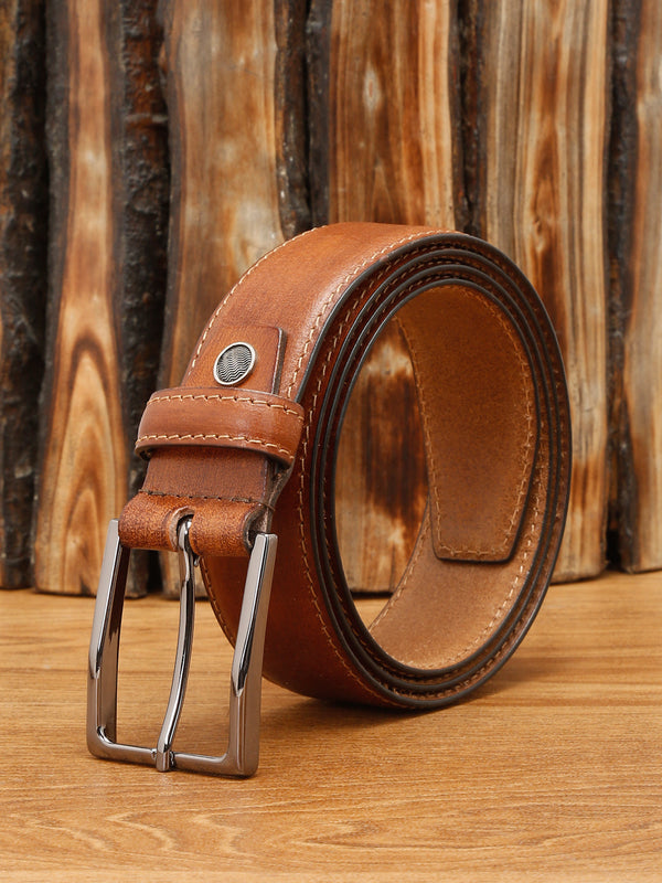 Men's Cigar Brown Casual Italian New Buck Leather Belt For Men