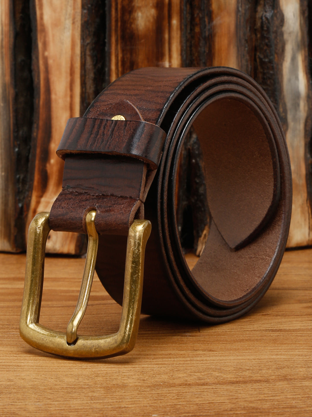 Brown Men's British Brown Casual Italian Leather Belt For Men