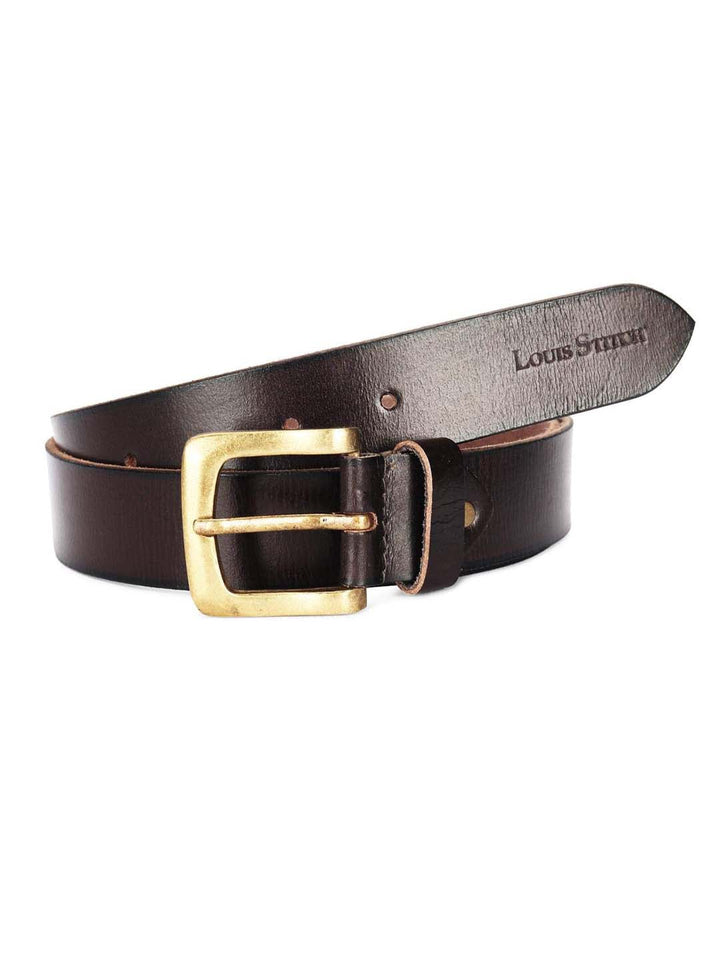 Brown Men's British Brown Casual Italian Leather Belt For Men
