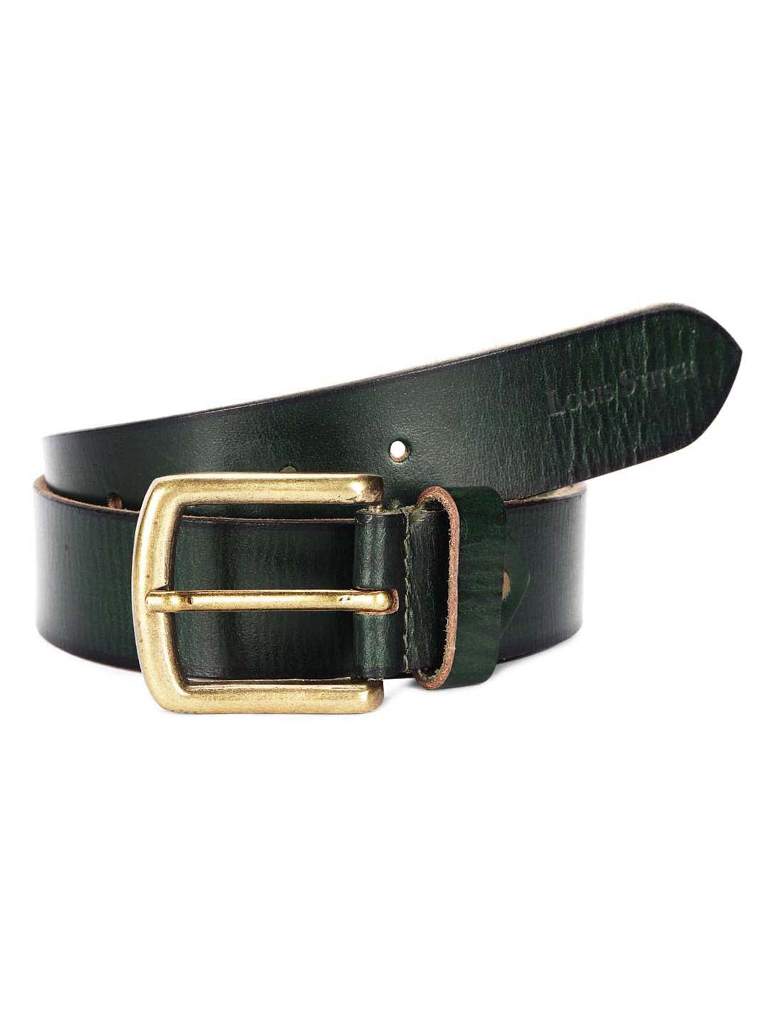 Green Men's Green Casual Italian Leather Belt For Men