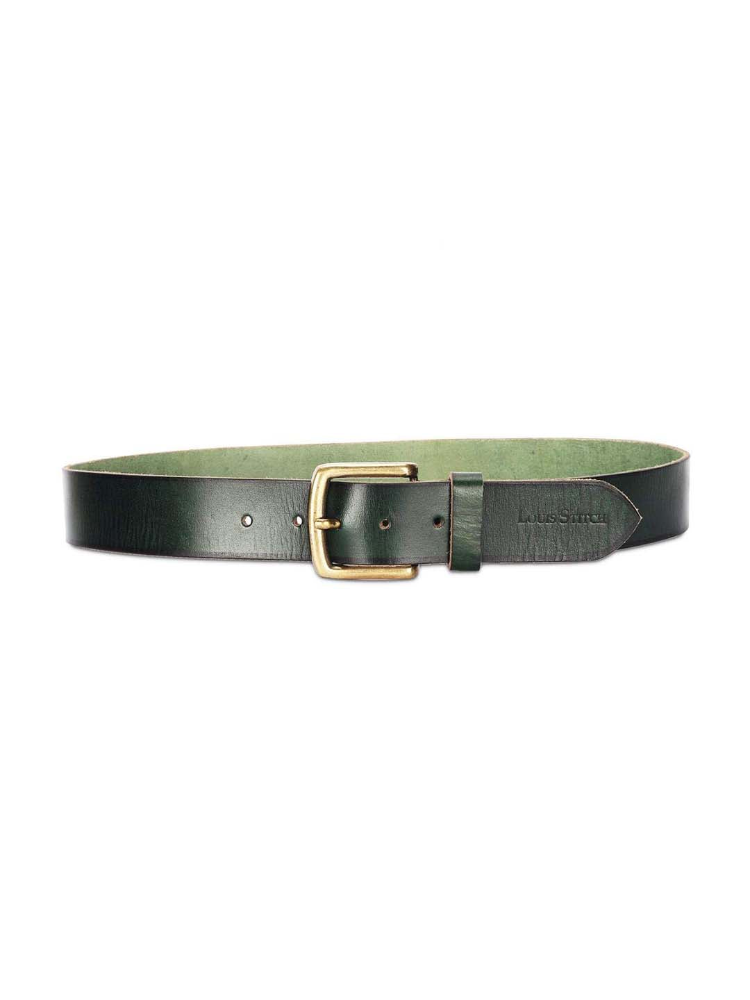 Green Men's Green Casual Italian Leather Belt For Men
