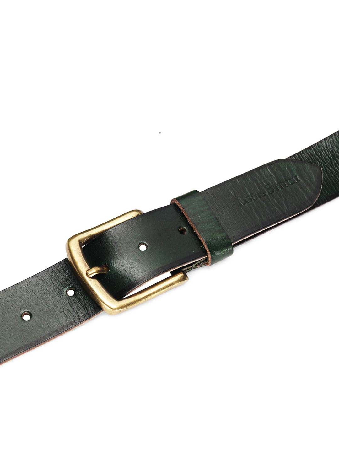 Green Men's Green Casual Italian Leather Belt For Men