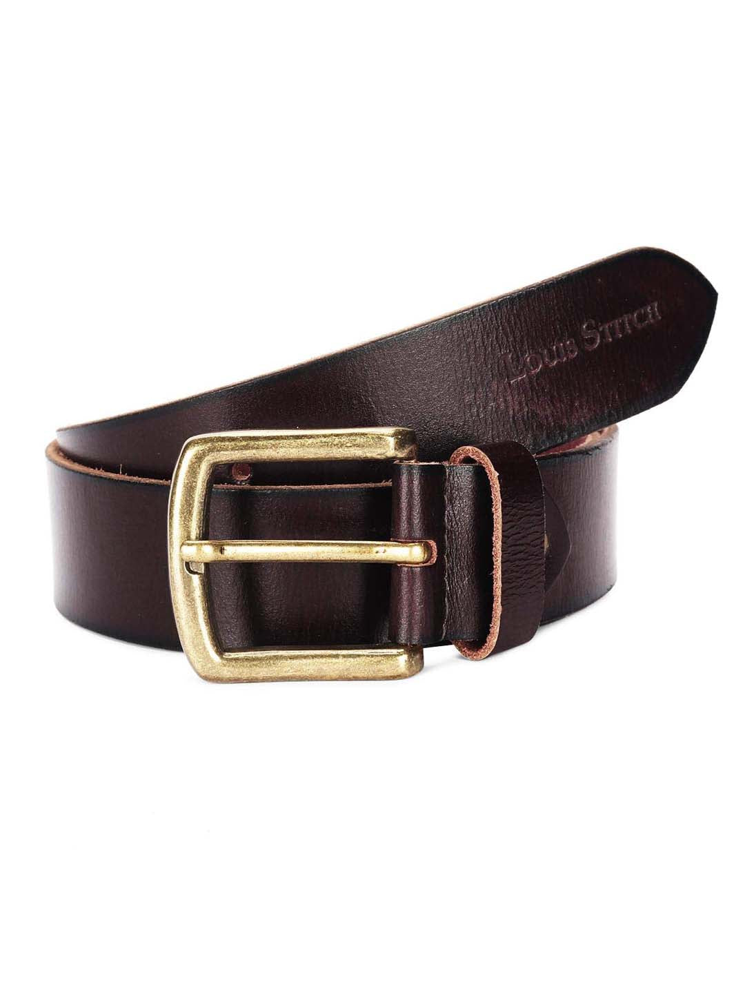 Maroon Men's Rosewood Casual Italian Leather Belt For Men