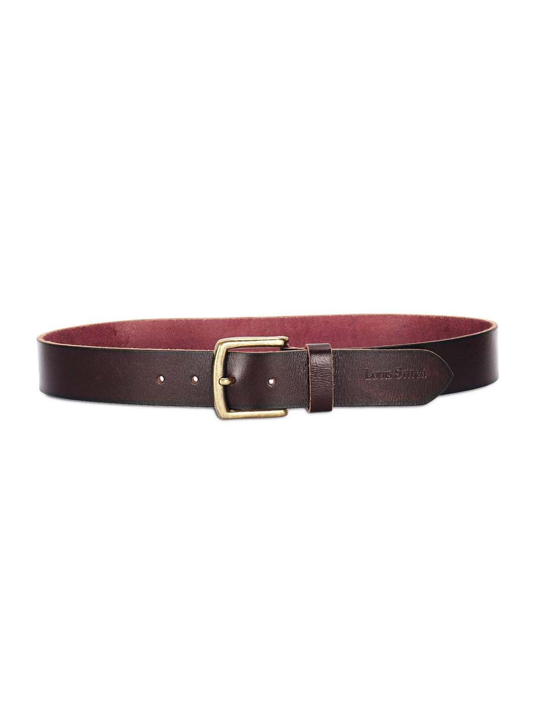 Maroon Men's Rosewood Casual Italian Leather Belt For Men