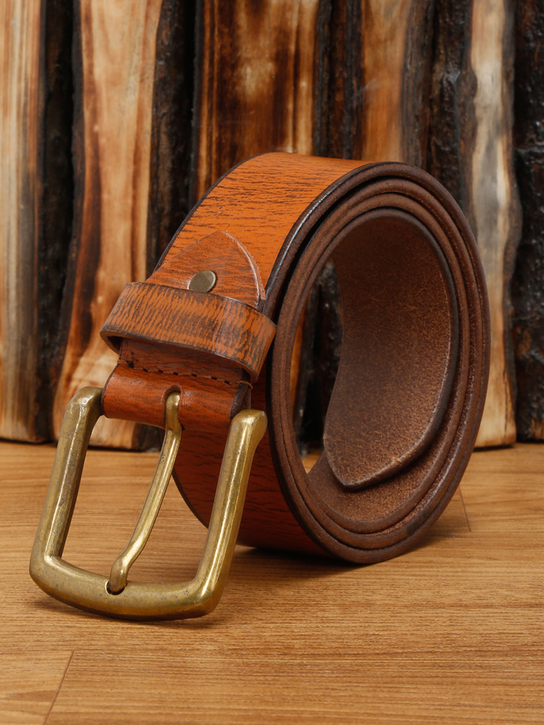 Tan Men's Tan Casual Italian Leather Belt For Men