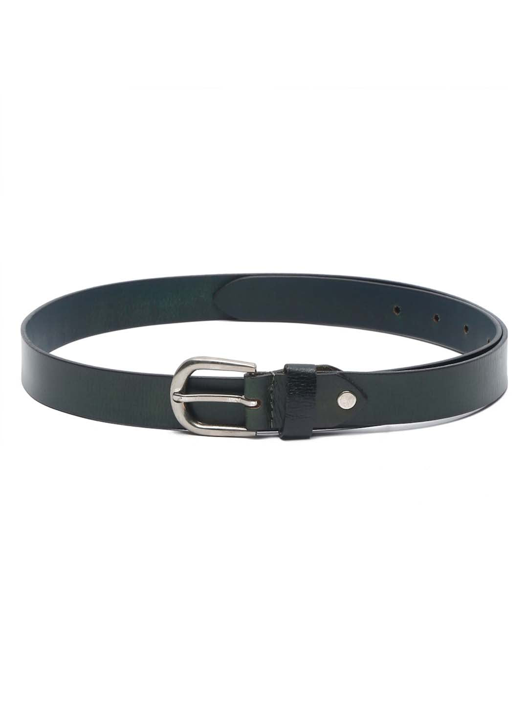 Green Men's Green Casual Italian Leather Belt For Men