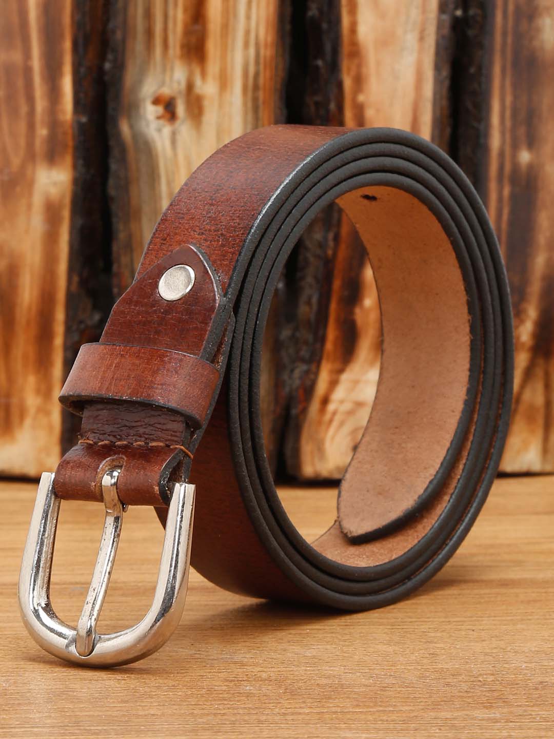 Tan Men's Tan Casual Italian Leather Belt For Men