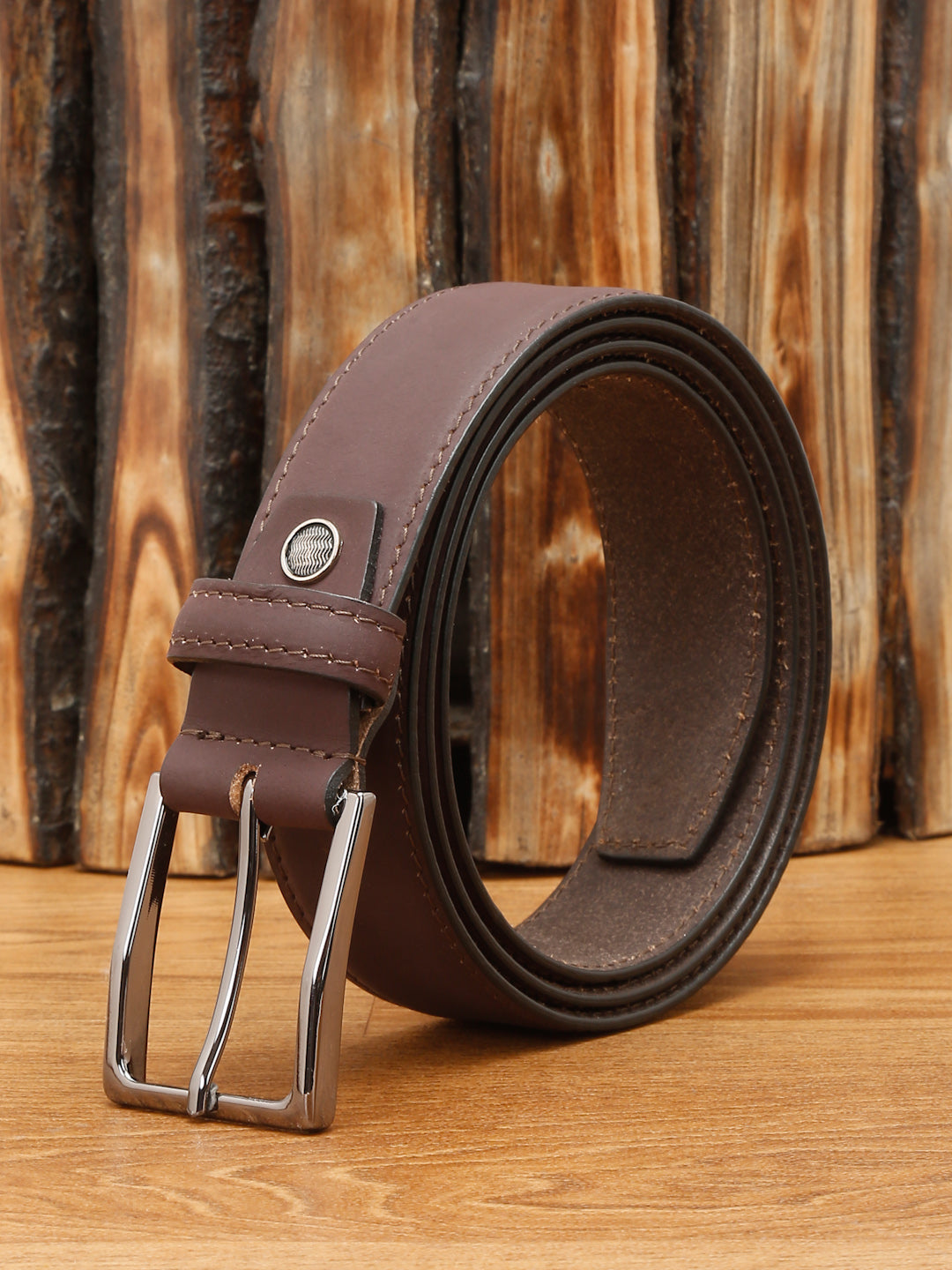 Men's Rust Brown Casual Italian New Buck Leather Belt For Men