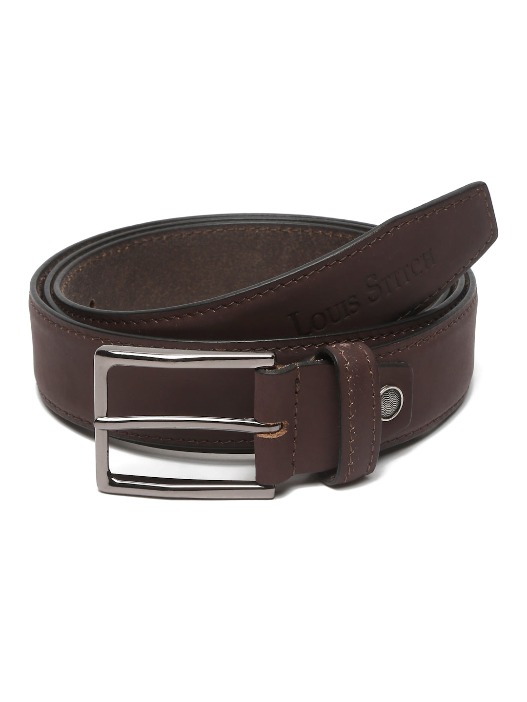 Men's Rust Brown Casual Italian New Buck Leather Belt For Men