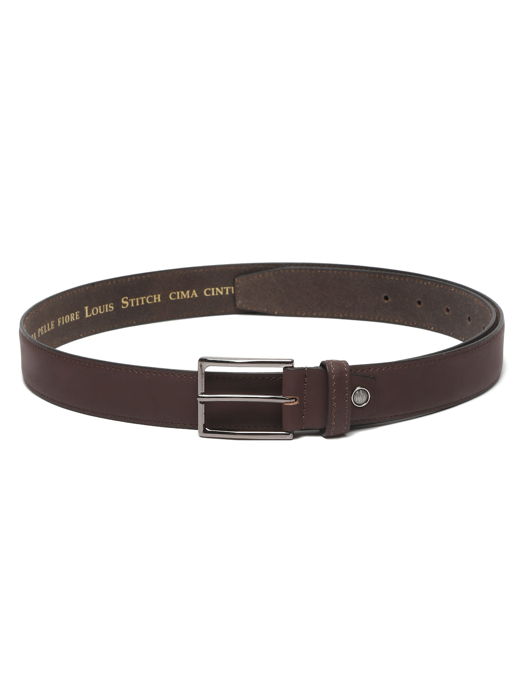 Men's Rust Brown Casual Italian New Buck Leather Belt For Men