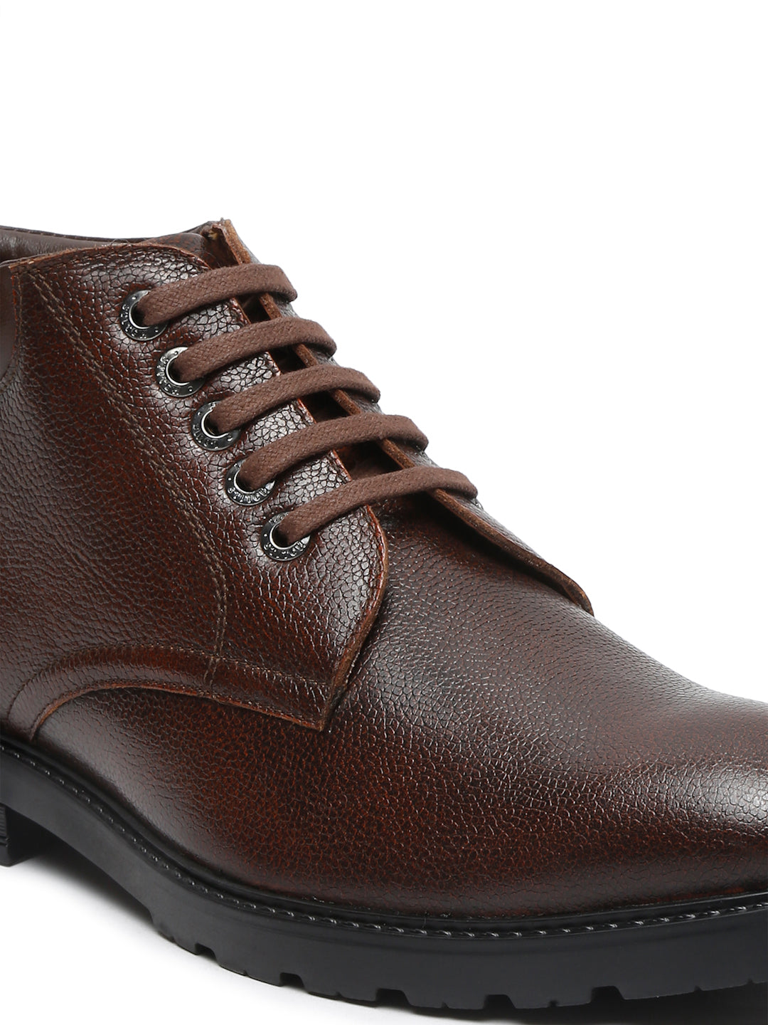 Brunette Brown Handcrafted Italian Napa Leather High Ankle Boots