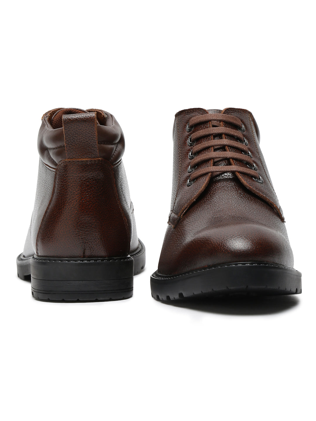 Brunette Brown Handcrafted Italian Napa Leather High Ankle Boots