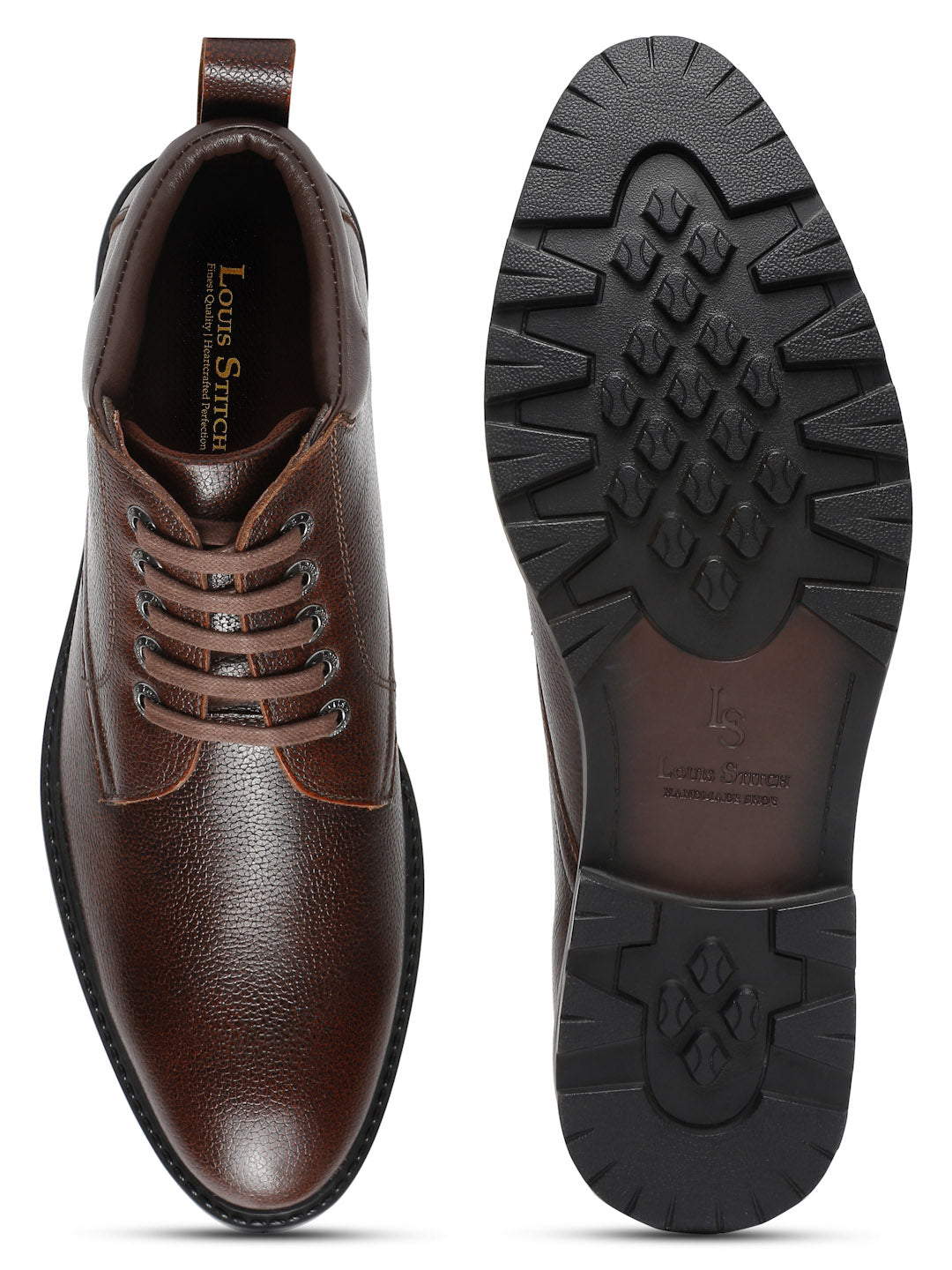 Brunette Brown Handcrafted Italian Napa Leather High Ankle Boots