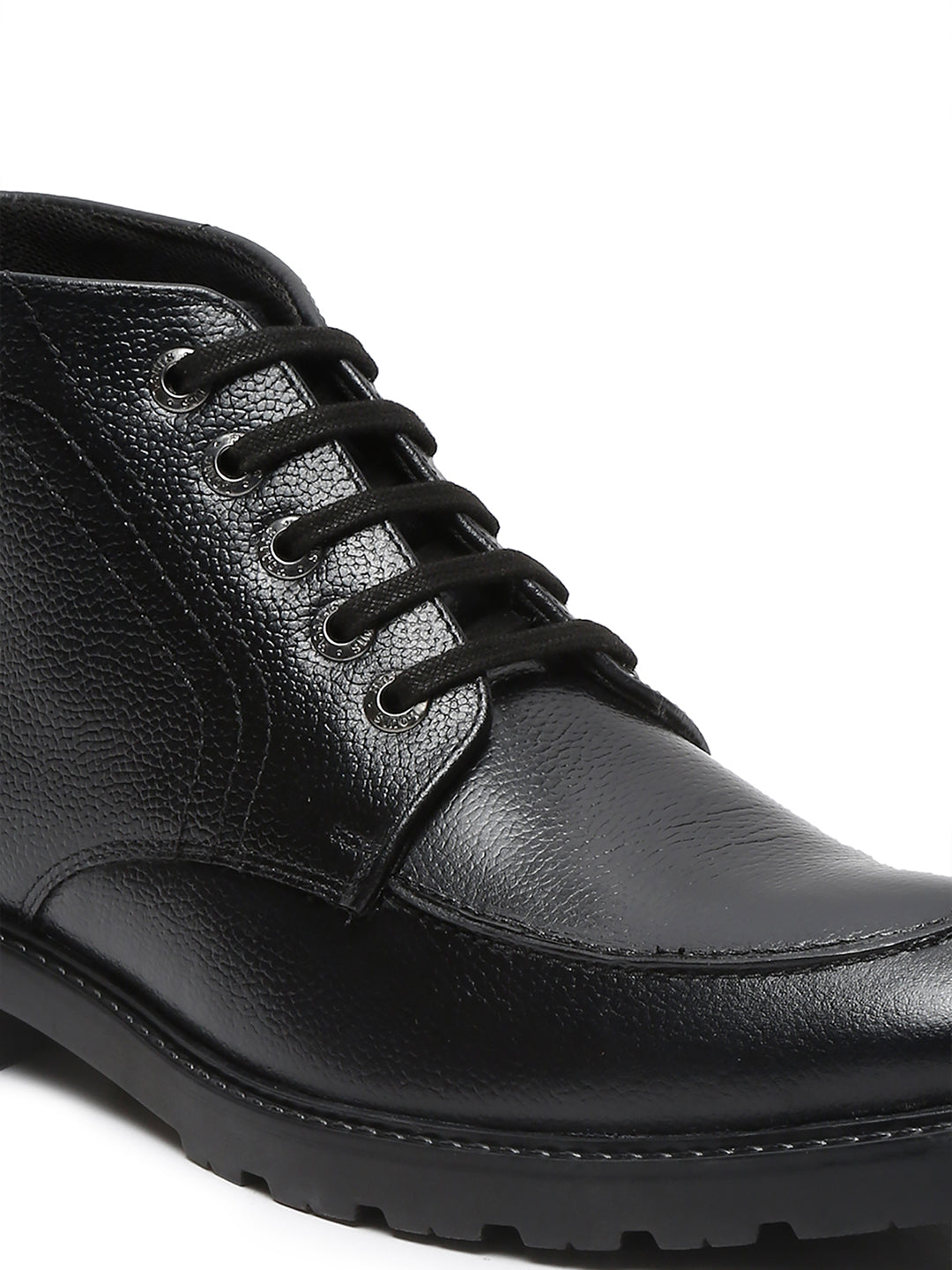 Jet Black Handcrafted Italian Leather High Ankle Chukka Boots