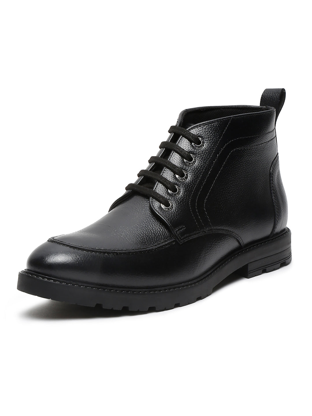 Jet Black Handcrafted Italian Leather High Ankle Chukka Boots