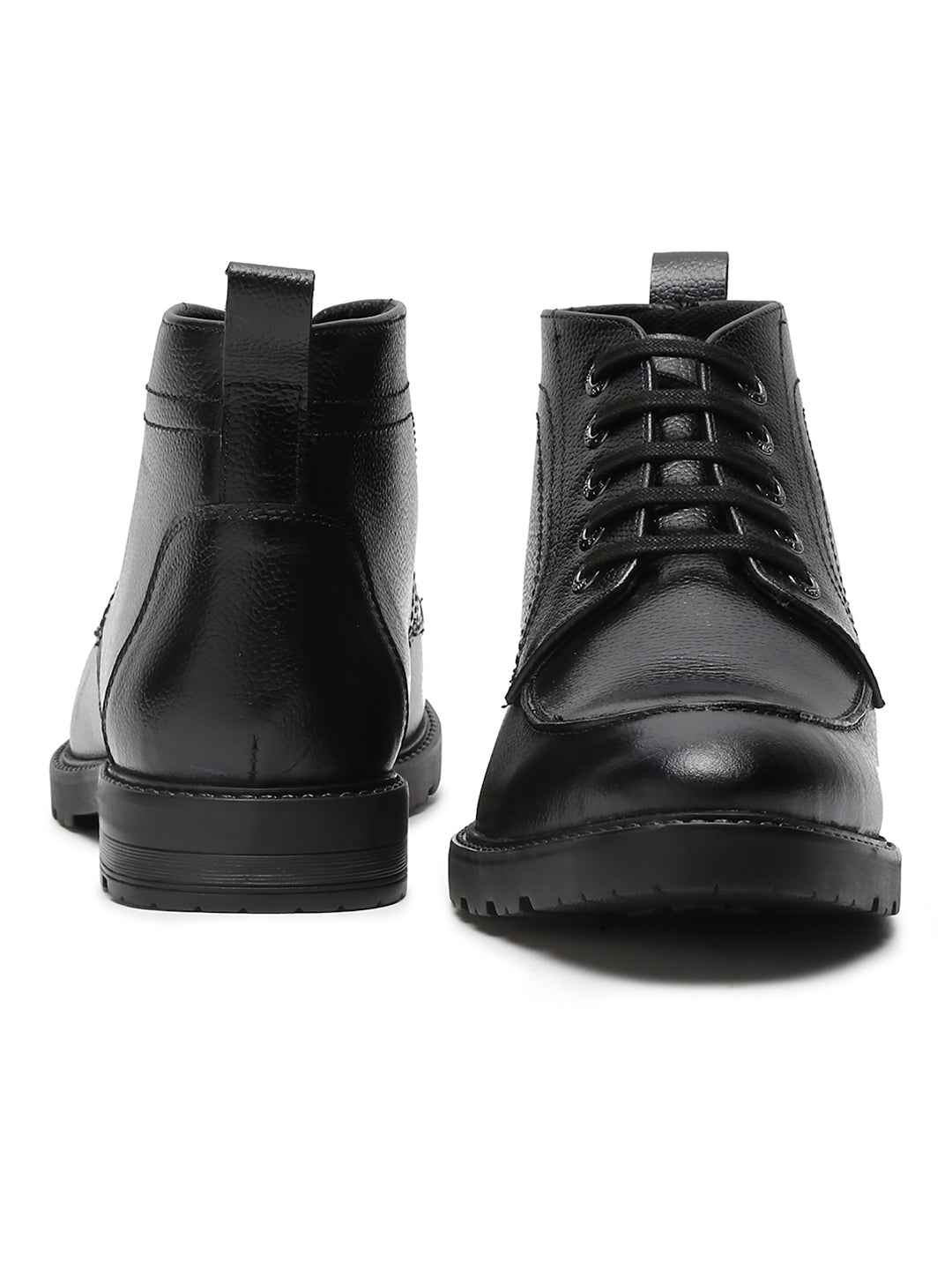 Jet Black Handcrafted Italian Leather High Ankle Chukka Boots