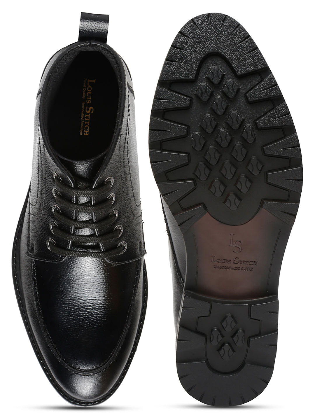 Jet Black Handcrafted Italian Leather High Ankle Chukka Boots