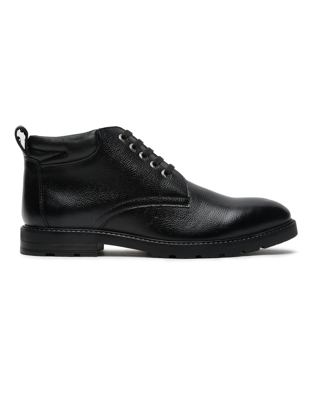 Jet Black Handcrafted Italian Napa Leather High Ankle Boots
