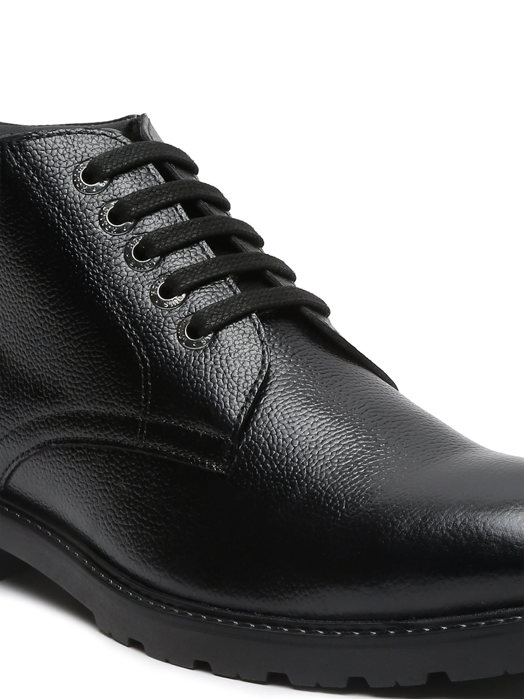 Jet Black Handcrafted Italian Napa Leather High Ankle Boots