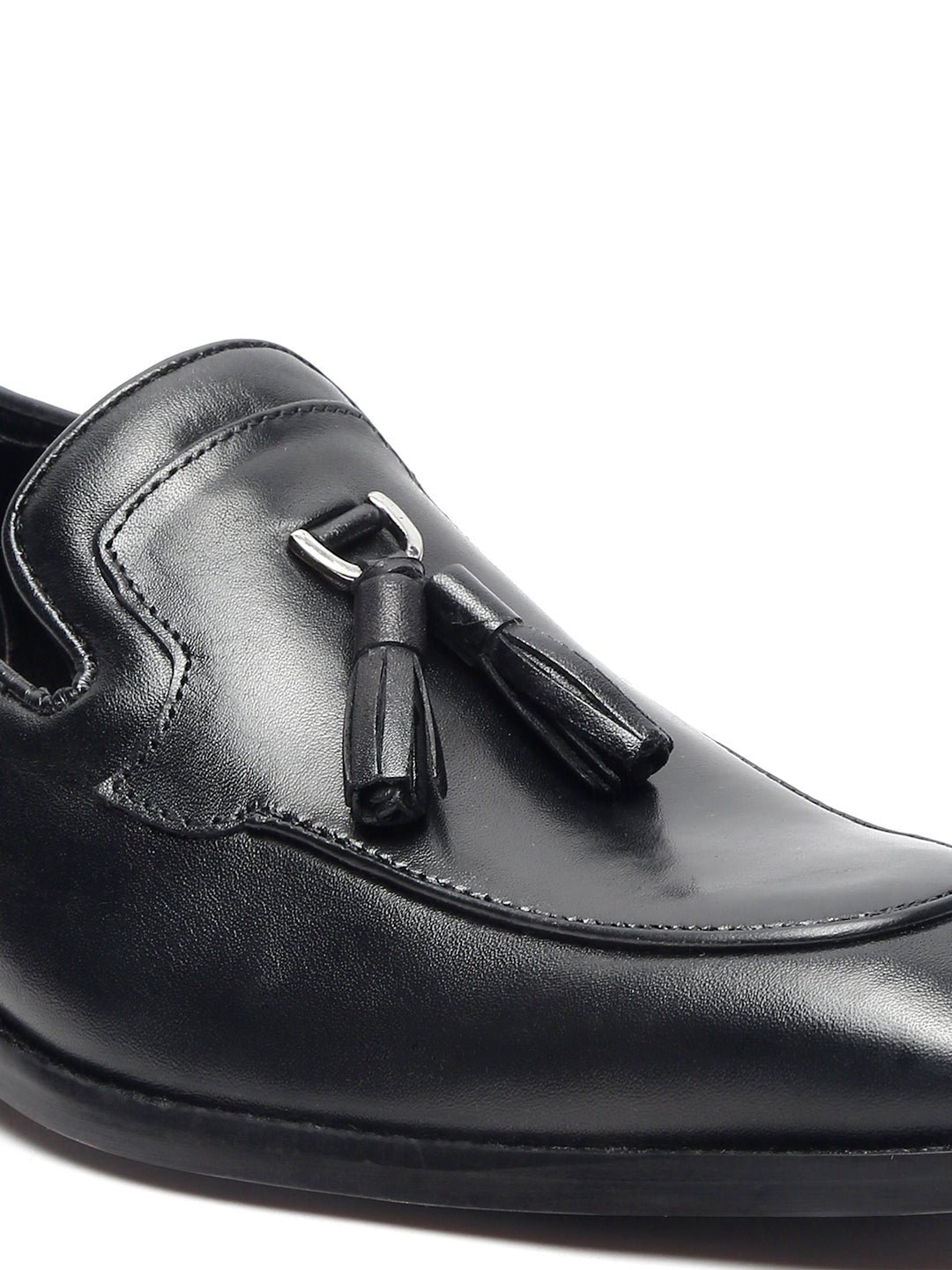 Black Men's Premium Italian Leather Black Moccasins