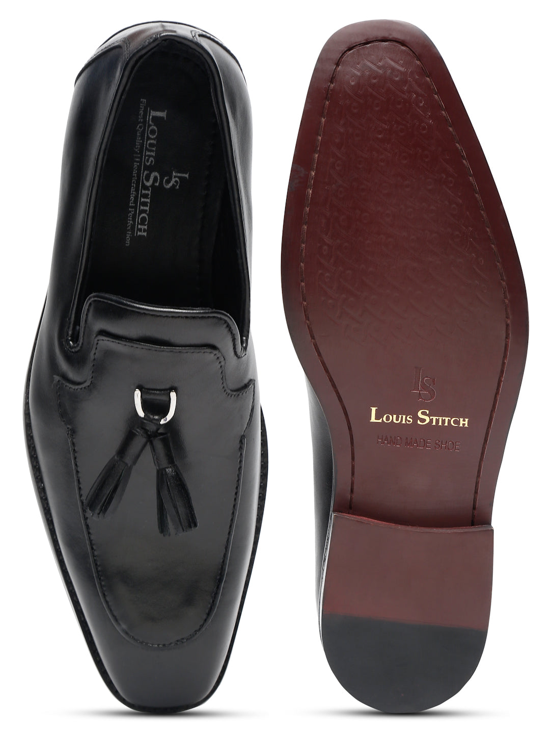 Men's Premium Italian Leather Black Moccasins