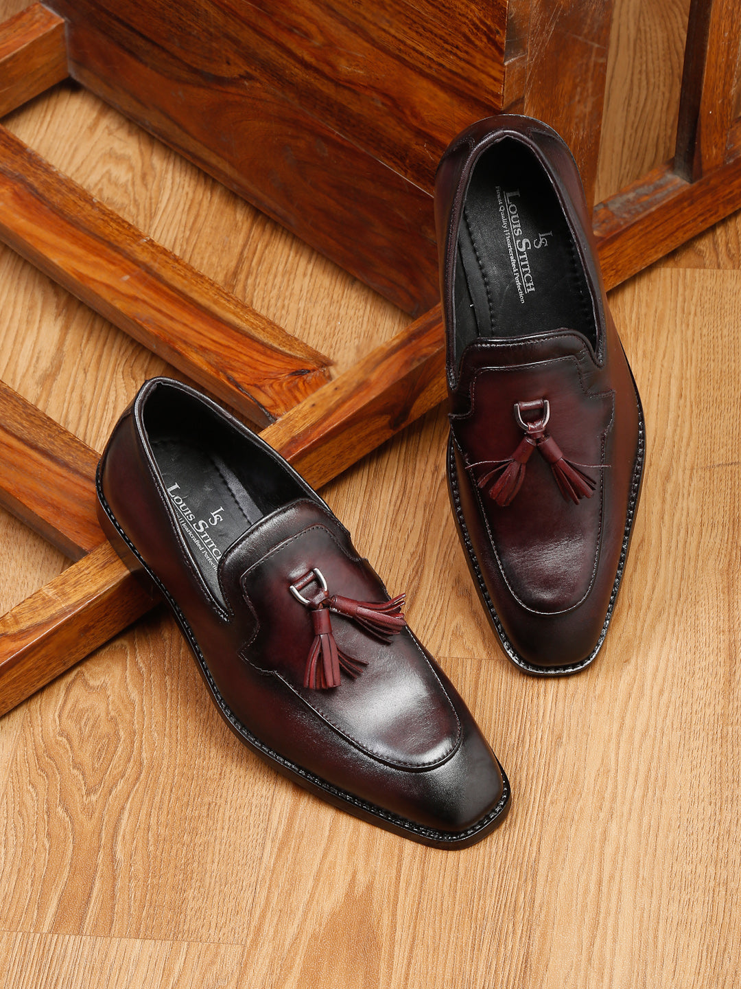 Men's Premium Italian Leather Rosewood Moccasin