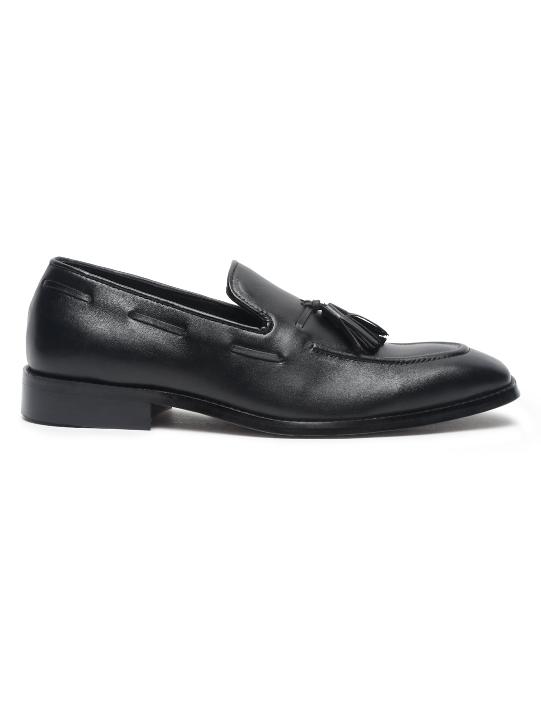 Black Men's Black Premium Italian Leather Moccasins
