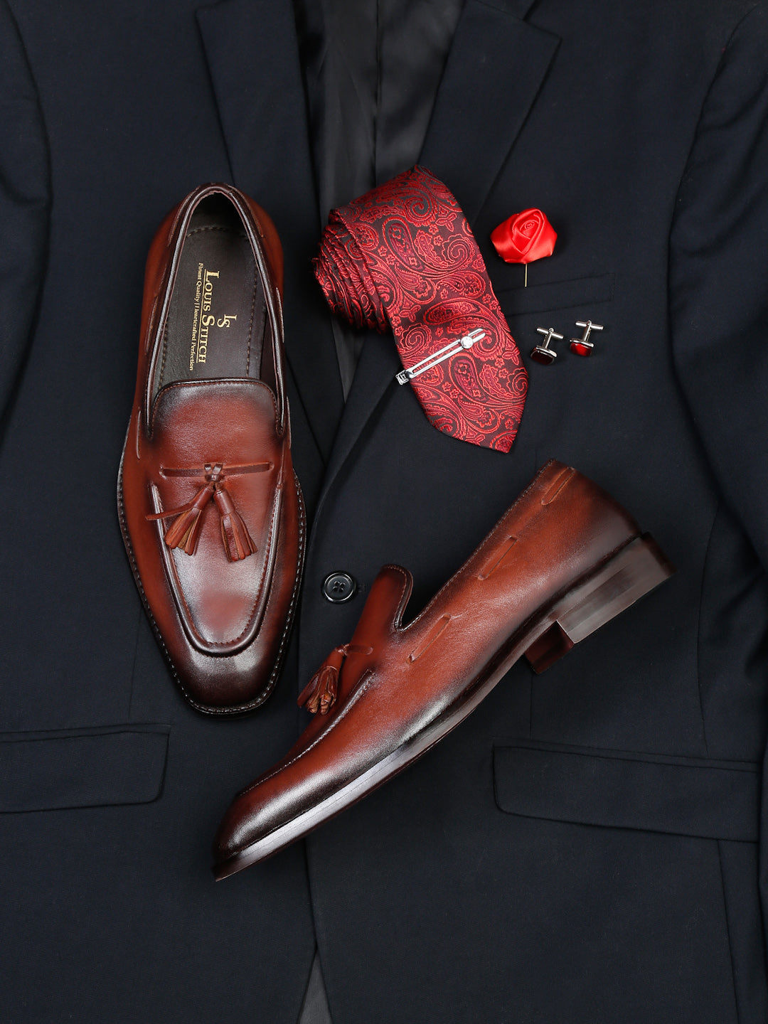 Tan Men's Premium Italian Leather Tan Moccasins