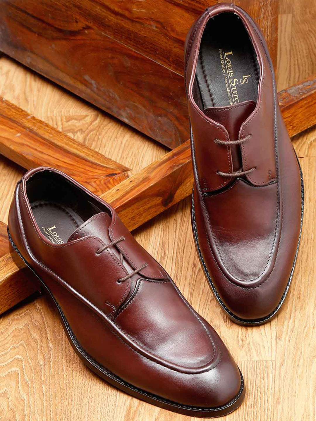 Rosewwod Men's Premium Italian Leather Handcrafted Two Eyelet Style British Classic Shoes