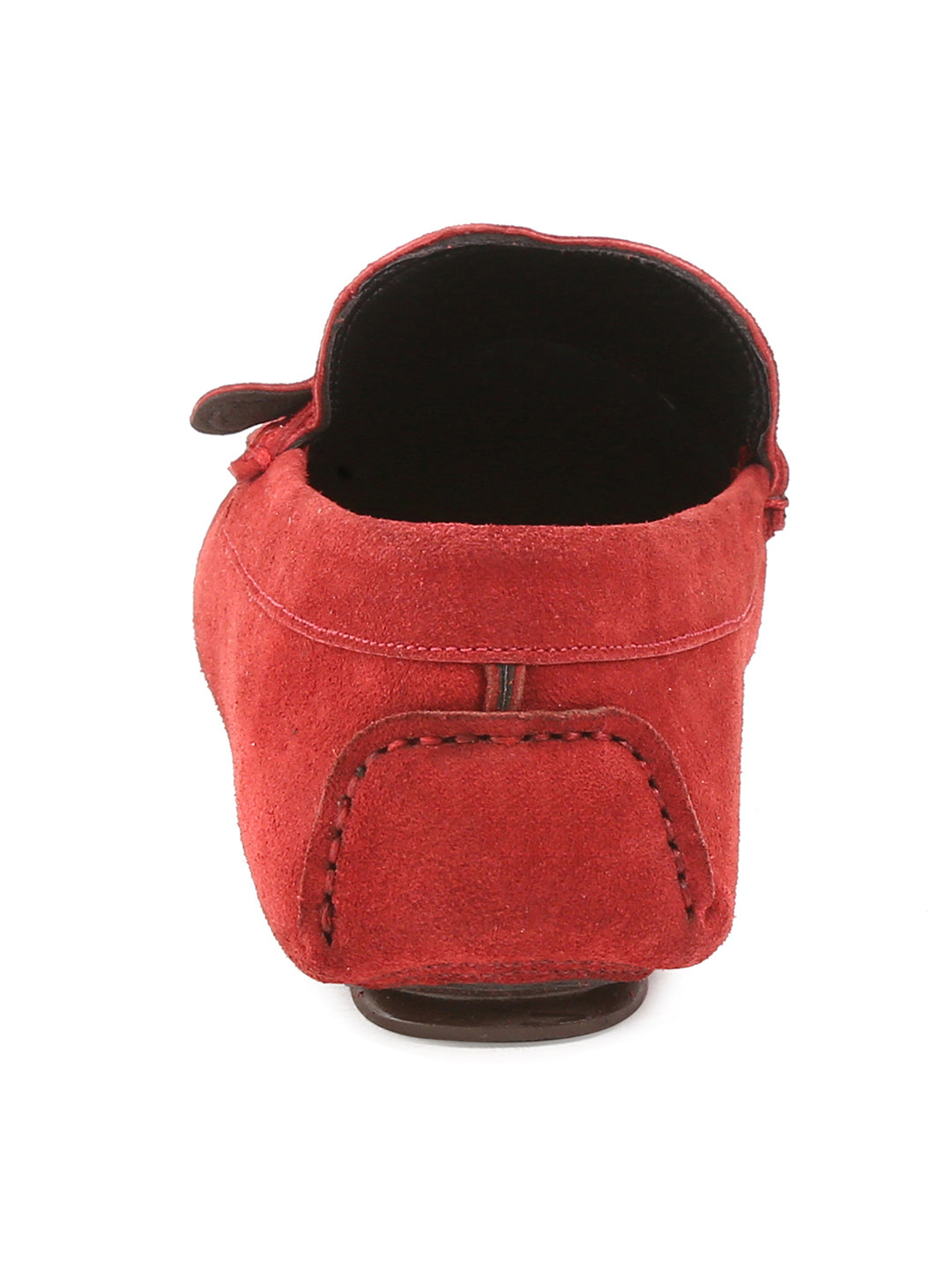 Ferrari Red Handmade Italian Suede Leather Penny Loafers