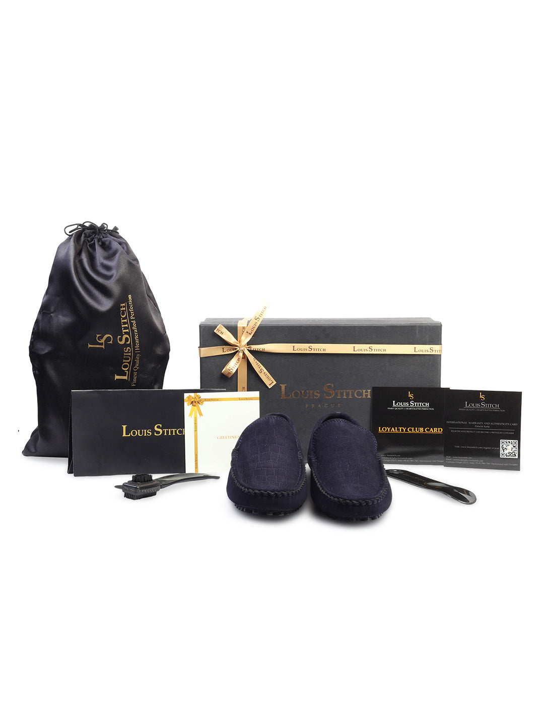 Federal Blue Handmade Italian Suede Leather Textured Penny Loafers