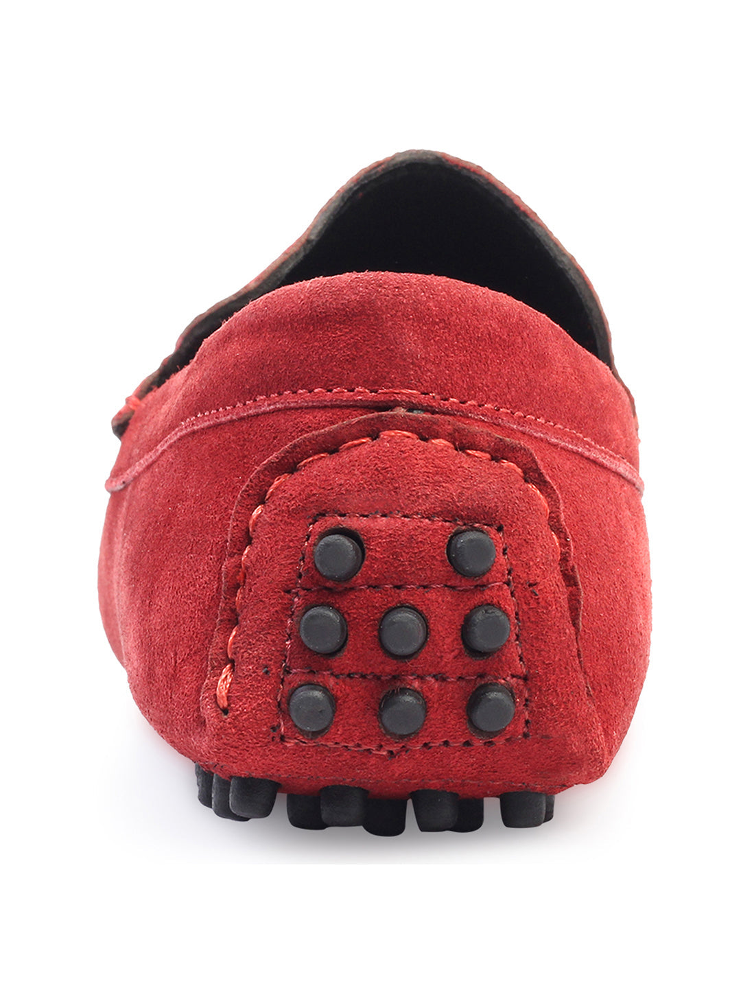Ferrari Red Handmade Italian Suede Leather Penny Loafers